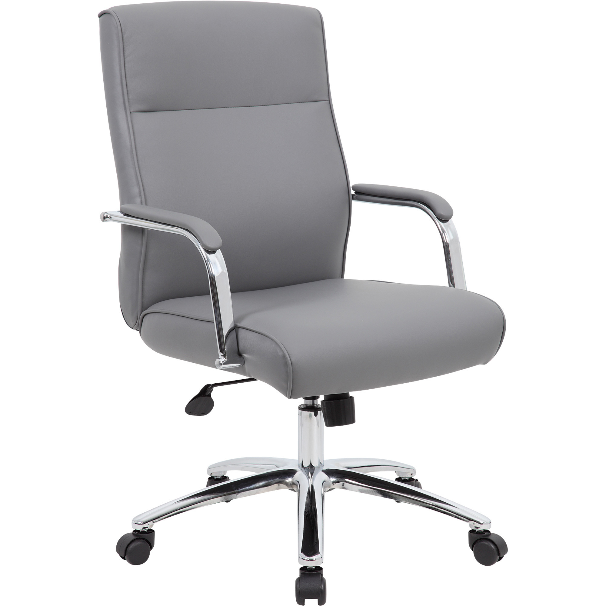 BOSS Modern Executive Conference Chair with Adjustable Height, Gray, 27in.W x 30in.D x 40-43in.H, Model# B696C-GY